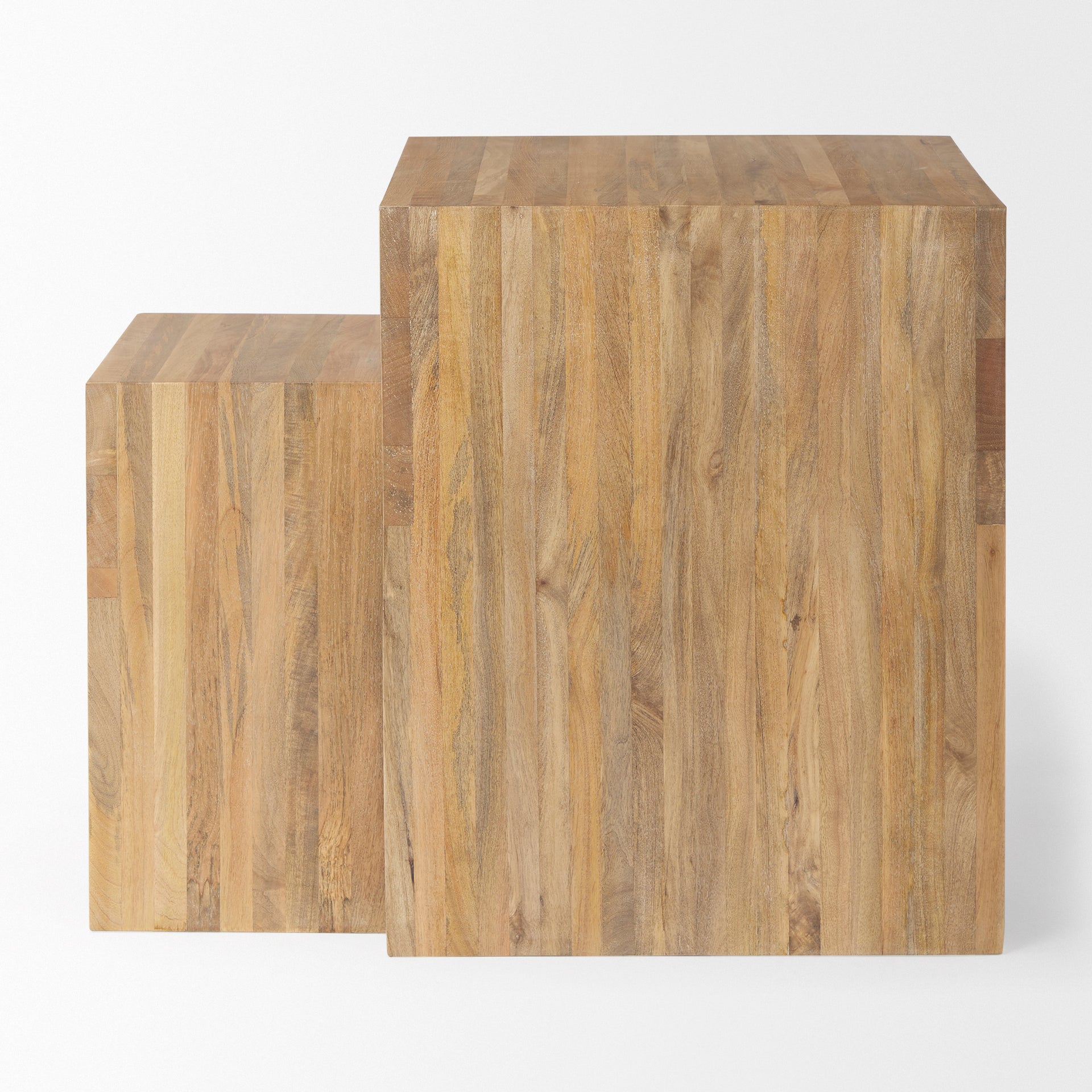 Chlo Set of 2 Cottage Wood Nesting Accent Tables