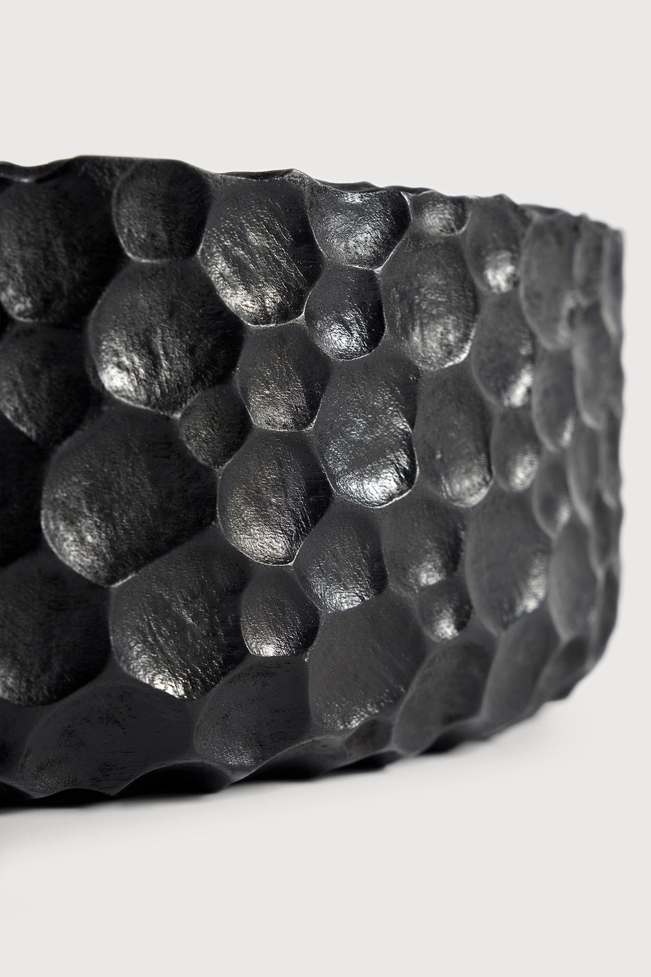 Chopped bowls - varnished mahogany - black - set of 3 White Cliff Studio Decorative Bowls