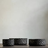 Chopped bowls - varnished mahogany - black - set of 3 White Cliff Studio Decorative Bowls