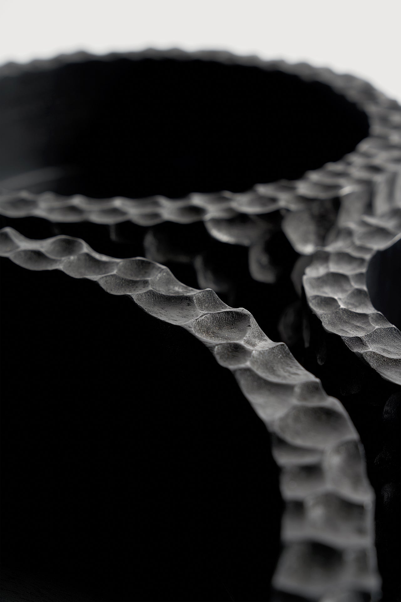 Chopped bowls - varnished mahogany - black - set of 3 White Cliff Studio Decorative Bowls