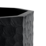 Chopped paper basket - varnished mahogany - black White Cliff Studio Trash can