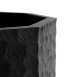 Chopped paper basket - varnished mahogany - black White Cliff Studio Trash can