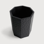 Chopped paper basket - varnished mahogany - black White Cliff Studio Trash can