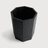 Chopped paper basket - varnished mahogany - black White Cliff Studio Trash can