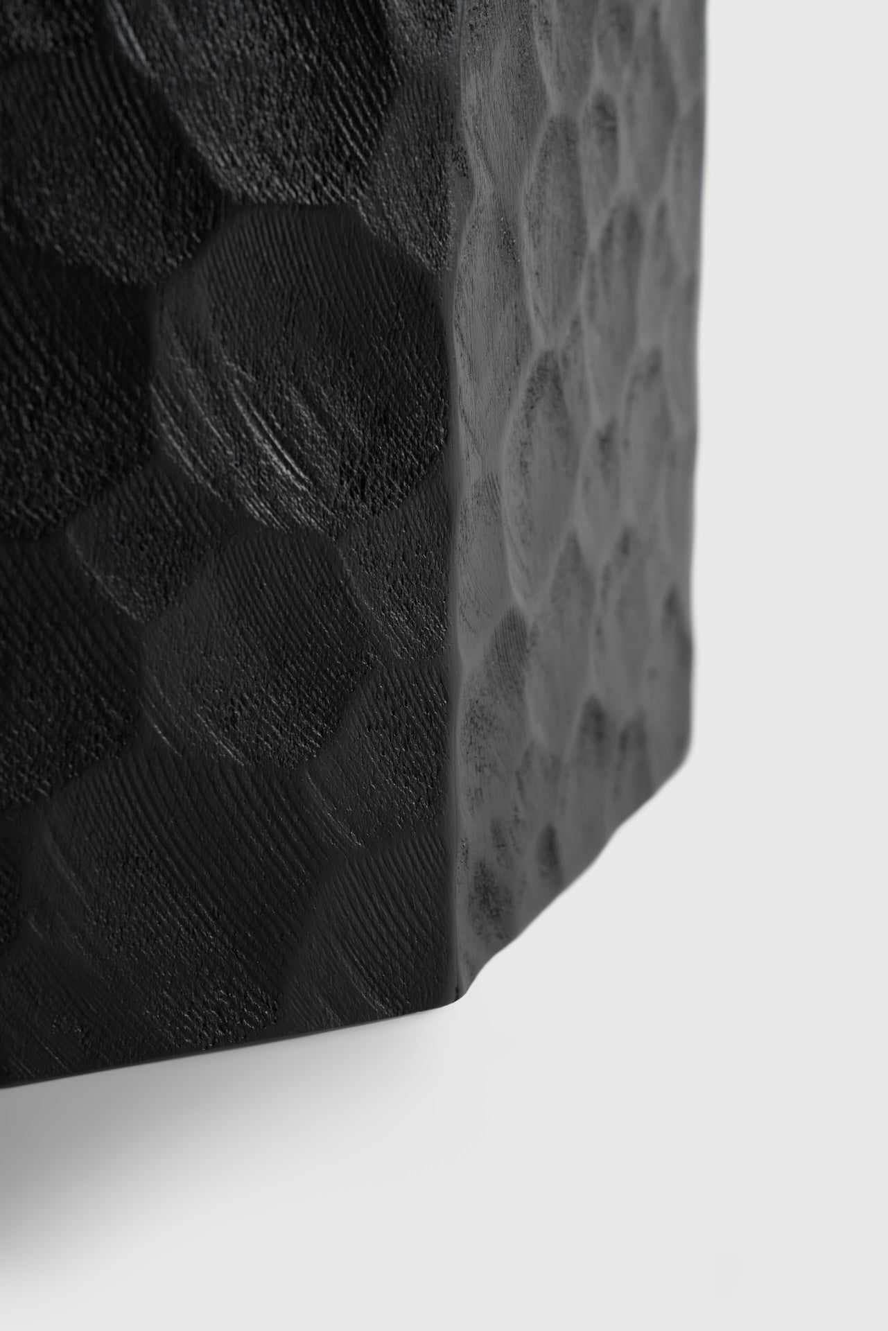 Chopped paper basket - varnished mahogany - black White Cliff Studio Trash can