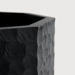 Chopped paper basket - varnished mahogany - black White Cliff Studio Trash can