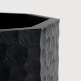 Chopped paper basket - varnished mahogany - black White Cliff Studio Trash can