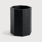 Chopped paper basket - varnished mahogany - black White Cliff Studio Trash can