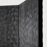 Chopped room divider - varnished mahogany - black White Cliff Studio Room Divider