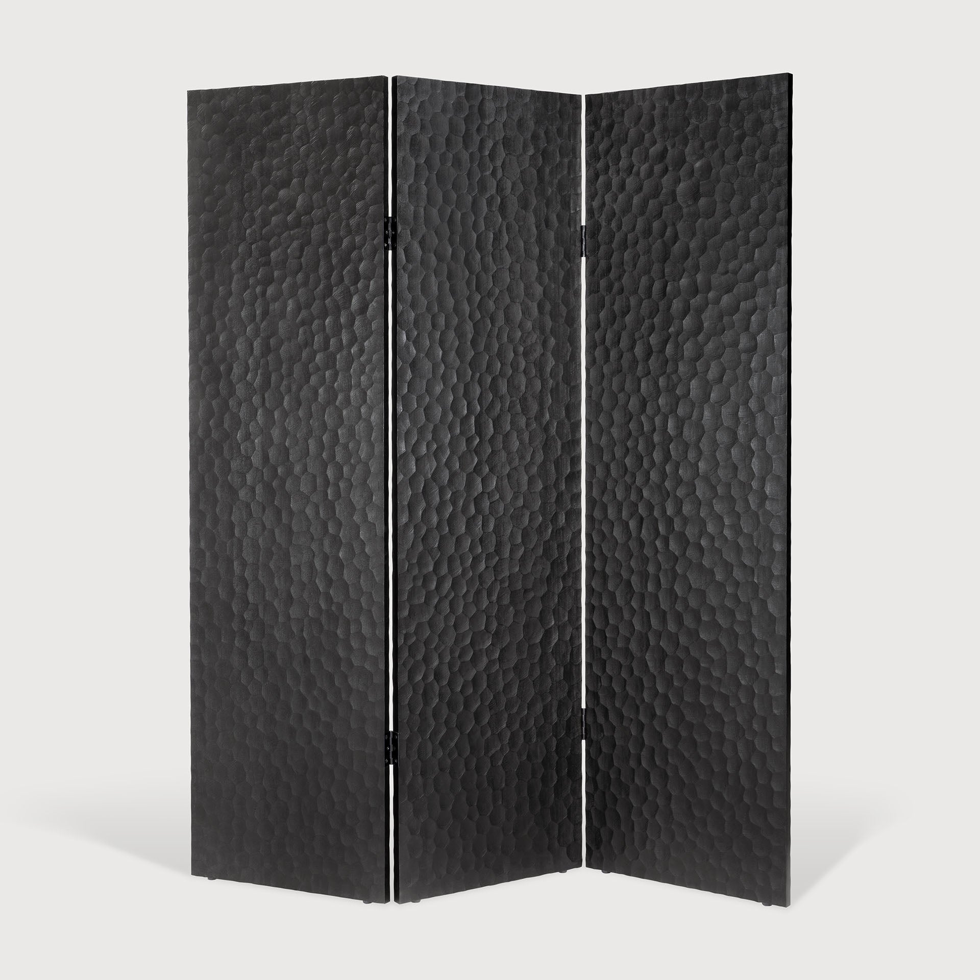 Chopped room divider - varnished mahogany - black White Cliff Studio Room Divider