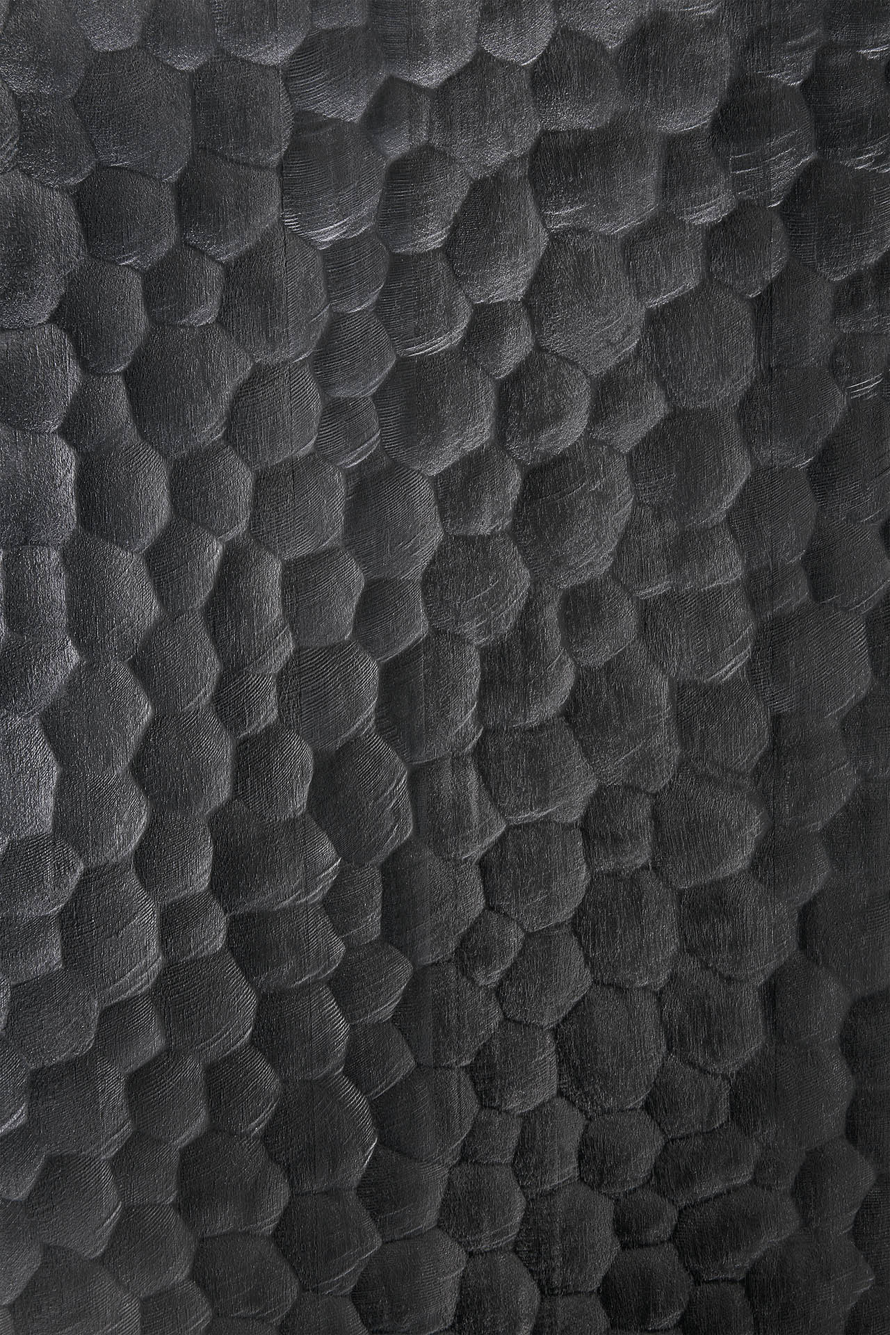 Chopped room divider - varnished mahogany - black White Cliff Studio Room Divider