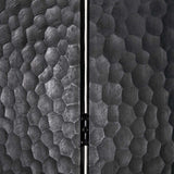 Chopped room divider - varnished mahogany - black White Cliff Studio Room Divider