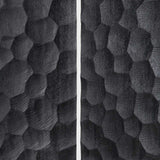 Chopped room divider - varnished mahogany - black White Cliff Studio Room Divider