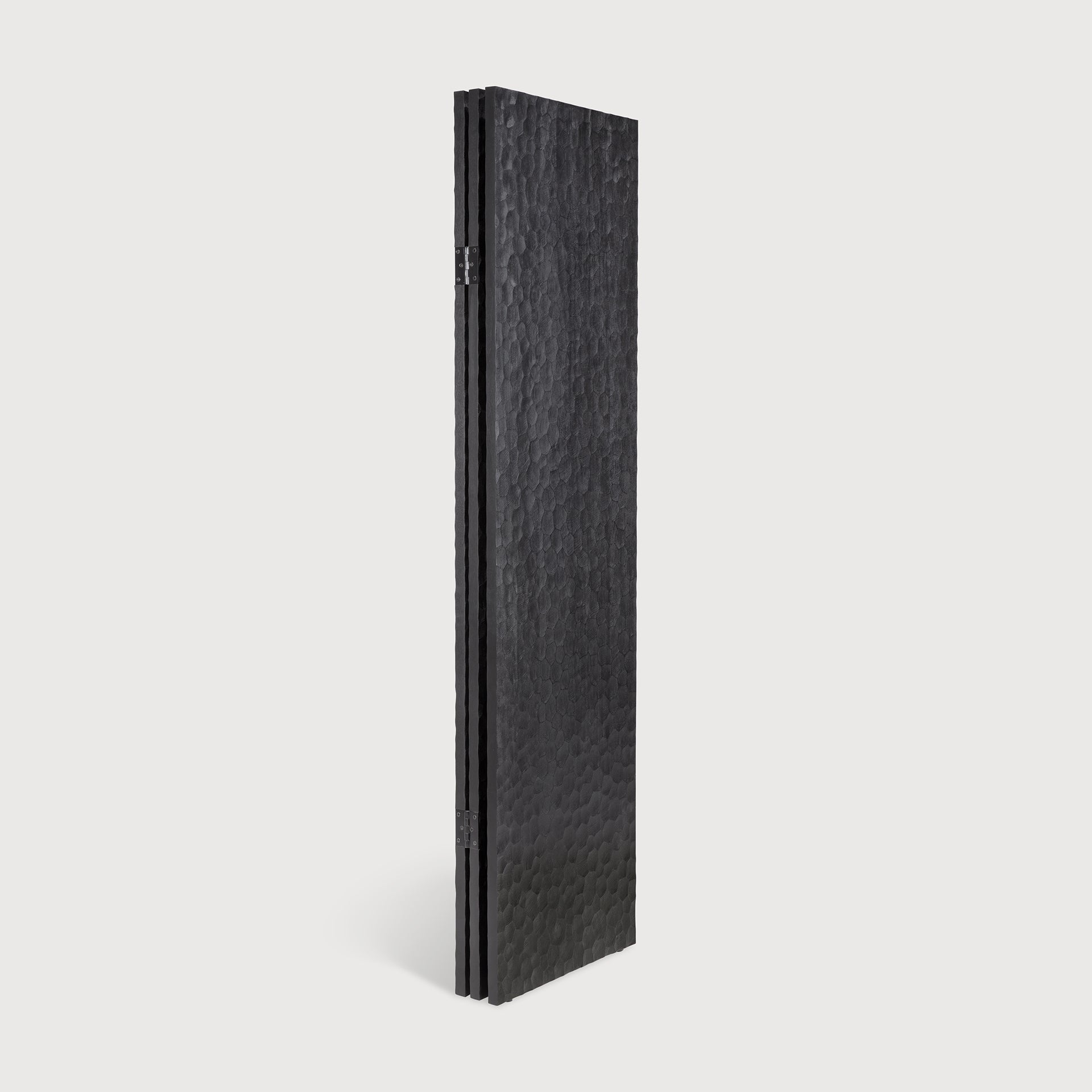 Chopped room divider - varnished mahogany - black White Cliff Studio Room Divider