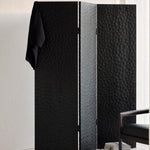 Chopped room divider - varnished mahogany - black White Cliff Studio Room Divider