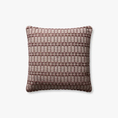 Chris Loves Julia × Loloi Burgundy Square Pillow White Cliff Studio Patterned Pillows