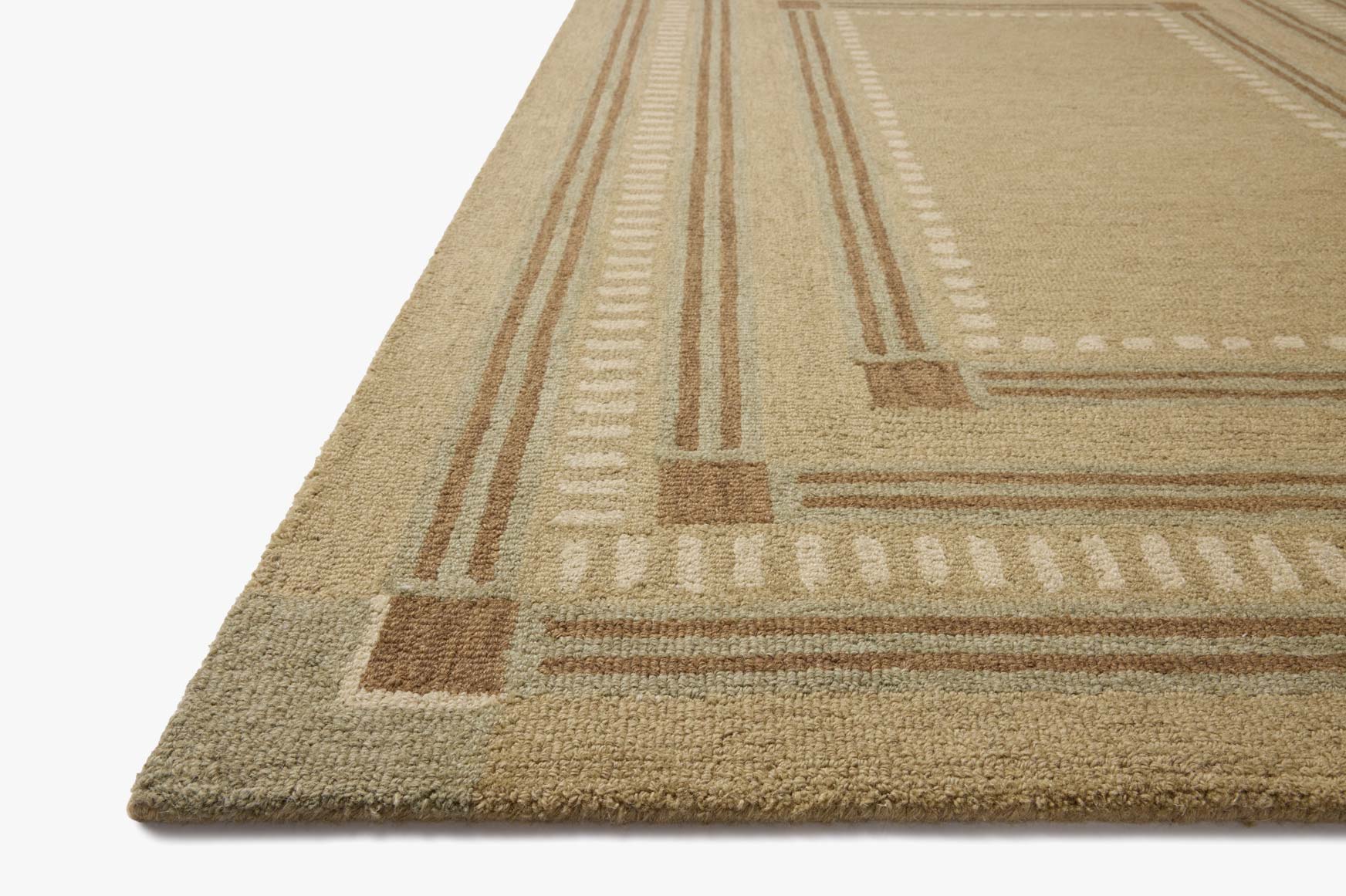 Chris Loves Julia x Loloi Alfie Green / Natural Rug White Cliff Studio Area Rugs