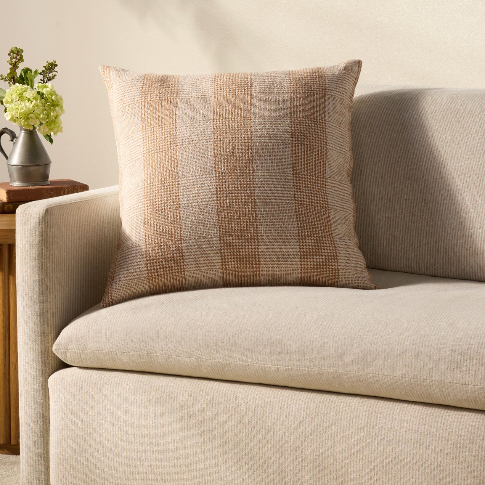Chris Loves Julia x Loloi Auggie Orange / White Pillow White Cliff Studio Throw Pillows