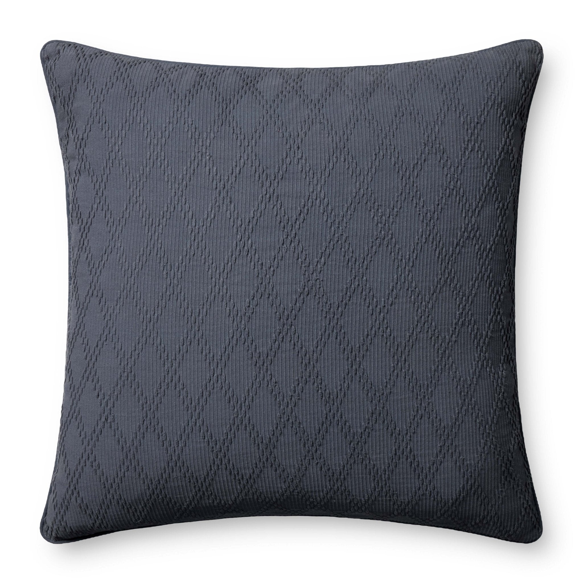 Chris Loves Julia x Loloi Cary Blue 26'' x 26'' Pillow Cover Only White Cliff Studio Throw Pillows