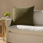 Chris Loves Julia x Loloi Cary Green 26'' x 26'' Pillow White Cliff Studio Throw Pillows
