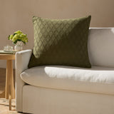 Chris Loves Julia x Loloi Cary Green 26'' x 26'' Pillow White Cliff Studio Throw Pillows