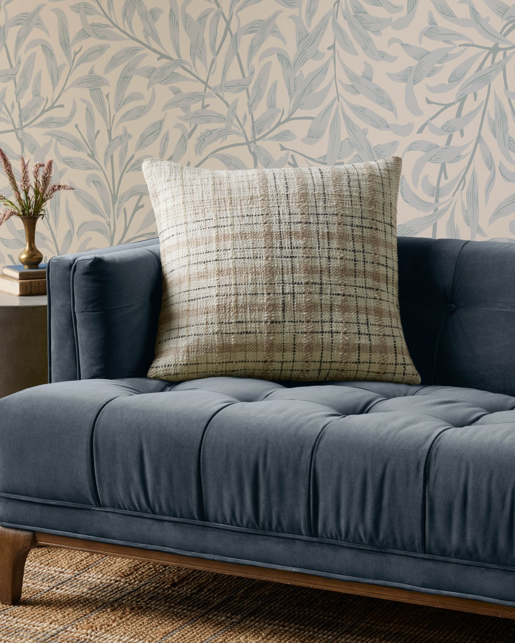 Chris Loves Julia x Loloi Cricket Beige / Black 22'' x 22'' Cover w/Down Pillow White Cliff Studio Throw Pillows