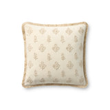 Chris Loves Julia x Loloi Darla Ivory 18'' x 18'' Pillow Cover Only White Cliff Studio Throw Pillows