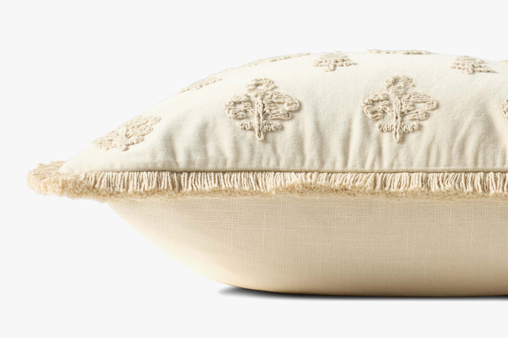Chris Loves Julia x Loloi Darla Ivory 18'' x 18'' Pillow White Cliff Studio Throw Pillows