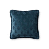 Chris Loves Julia x Loloi Darla Navy 18'' x 18'' Pillow Cover Only White Cliff Studio Throw Pillows