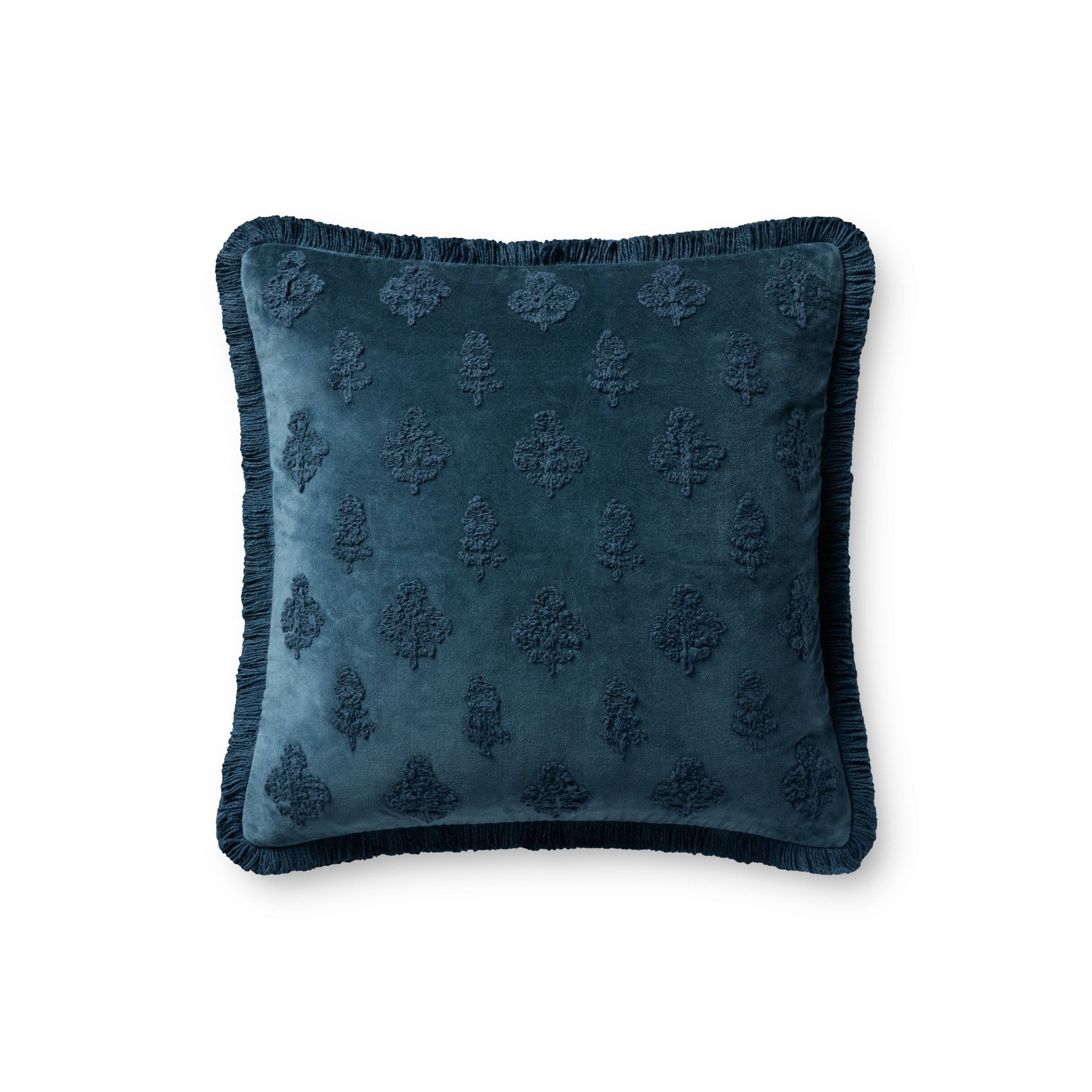 Chris Loves Julia x Loloi Darla Navy 18'' x 18'' Pillow Cover Only White Cliff Studio Throw Pillows