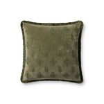 Chris Loves Julia x Loloi Darla Olive 18'' x 18'' Cover Only White Cliff Studio Throw Pillows