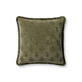 Chris Loves Julia x Loloi Darla Olive 18'' x 18'' Cover Only White Cliff Studio Throw Pillows