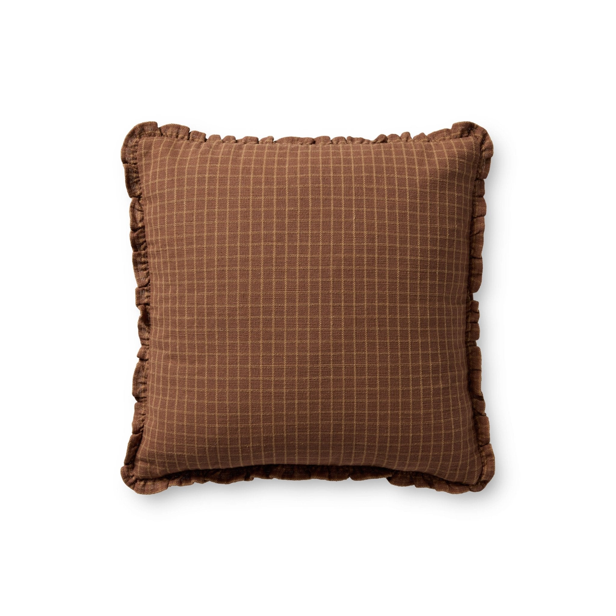 Chris Loves Julia x Loloi Dinah Chestnut 18'' x 18'' Pillow Cover Only White Cliff Studio Throw Pillows