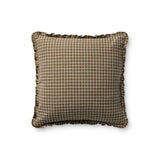Chris Loves Julia x Loloi Dinah Chocolate 18'' x 18'' Pillow Cover Only White Cliff Studio Throw Pillows