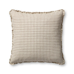 Chris Loves Julia x Loloi Dinah Ivory / Earth 22'' x 22'' Cover w/Down Pillow