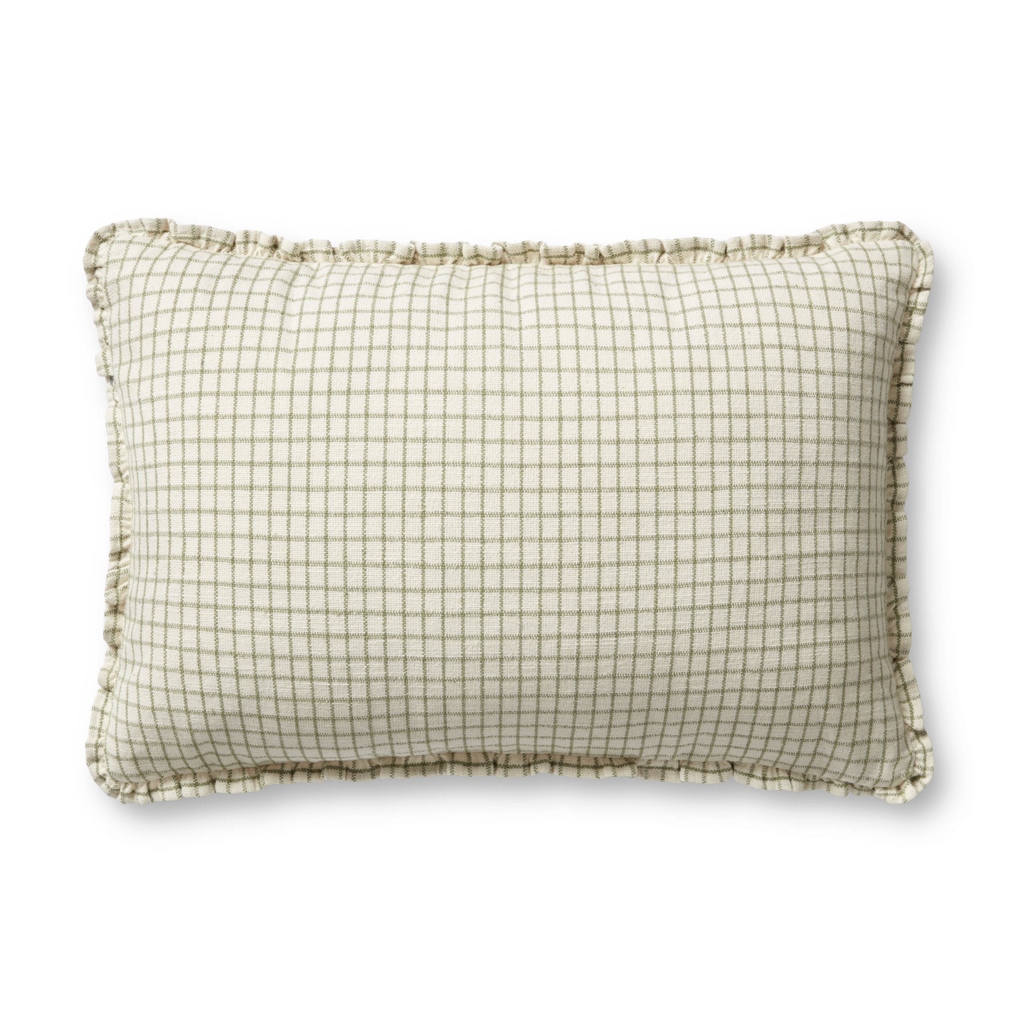 Chris Loves Julia x Loloi Dinah Ivory / Moss 16'' x 26'' Cover w/Down Pillow