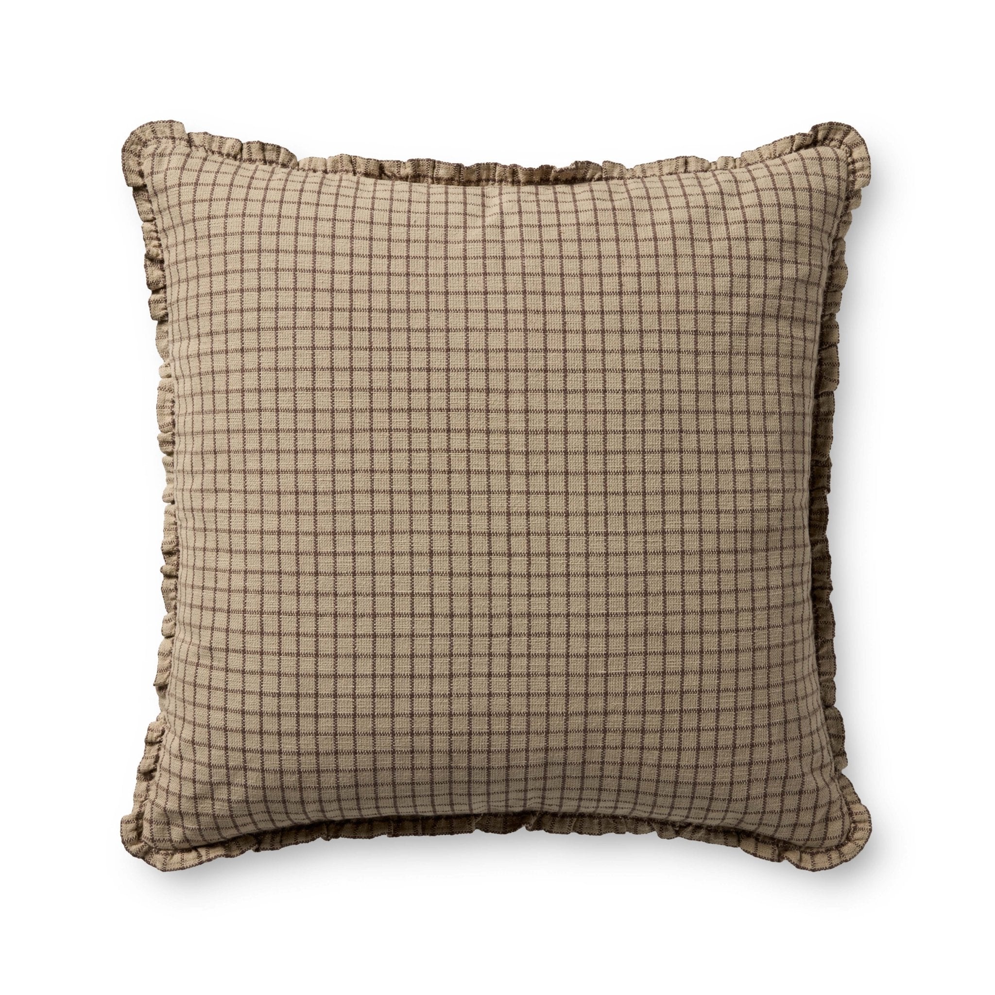 Chris Loves Julia x Loloi Dinah Mushroom 22'' x 22'' Pillow Cover Only White Cliff Studio Throw Pillows