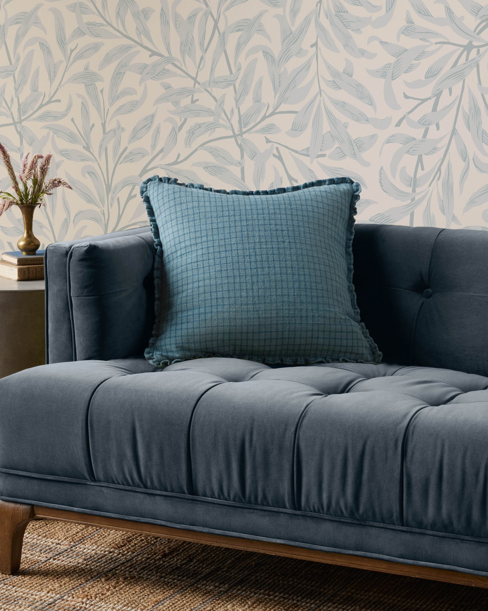 Chris Loves Julia x Loloi Dinah Ocean / Blue 18'' x 18'' Cover w/Down Pillow White Cliff Studio Throw Pillows