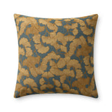 Chris Loves Julia x Loloi Fawn Blue / Gold 22'' x 22'' Pillow Cover Only White Cliff Studio Throw Pillows