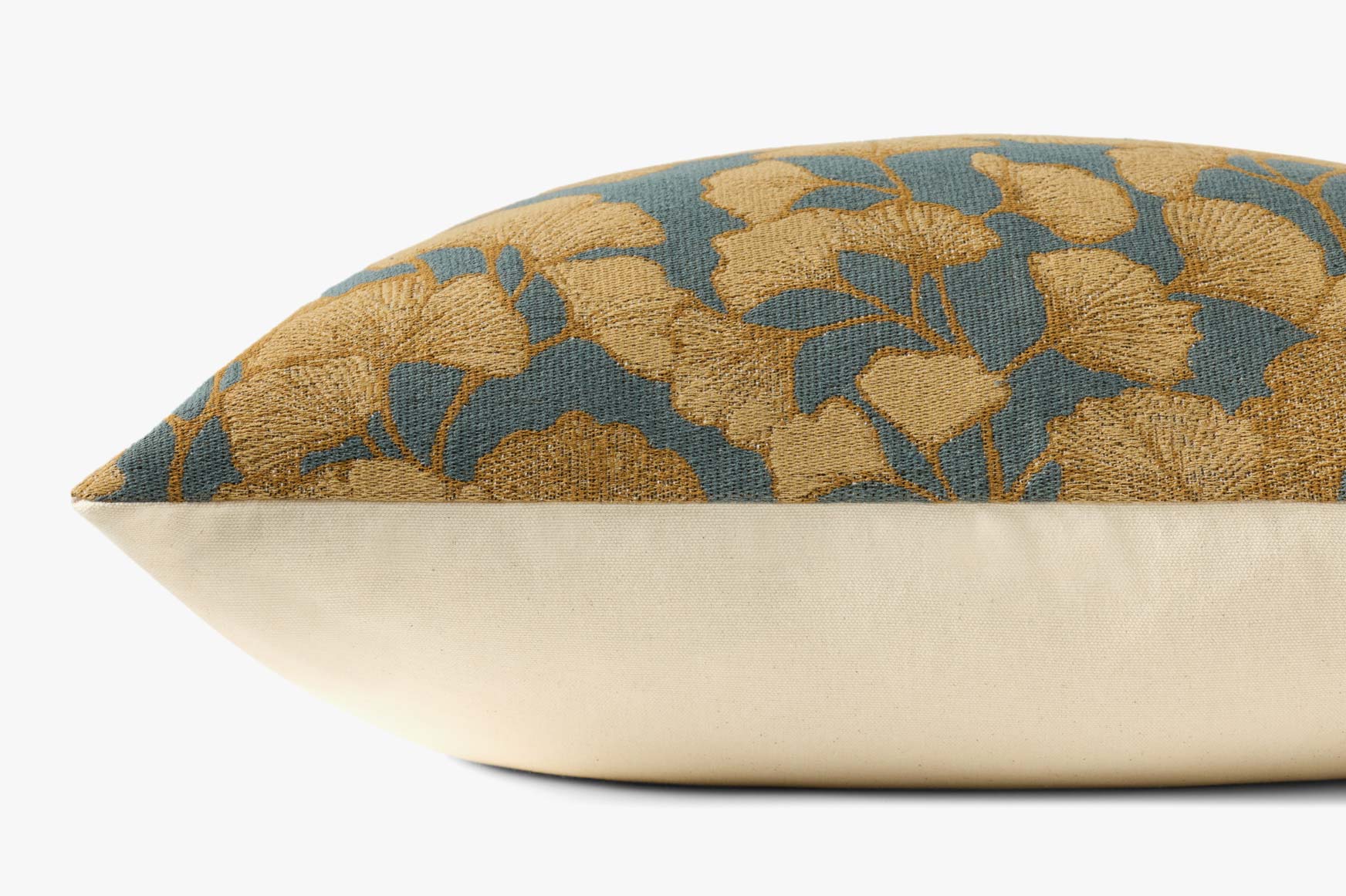 Chris Loves Julia x Loloi Fawn Blue / Gold 22'' x 22'' Pillow White Cliff Studio Throw Pillows