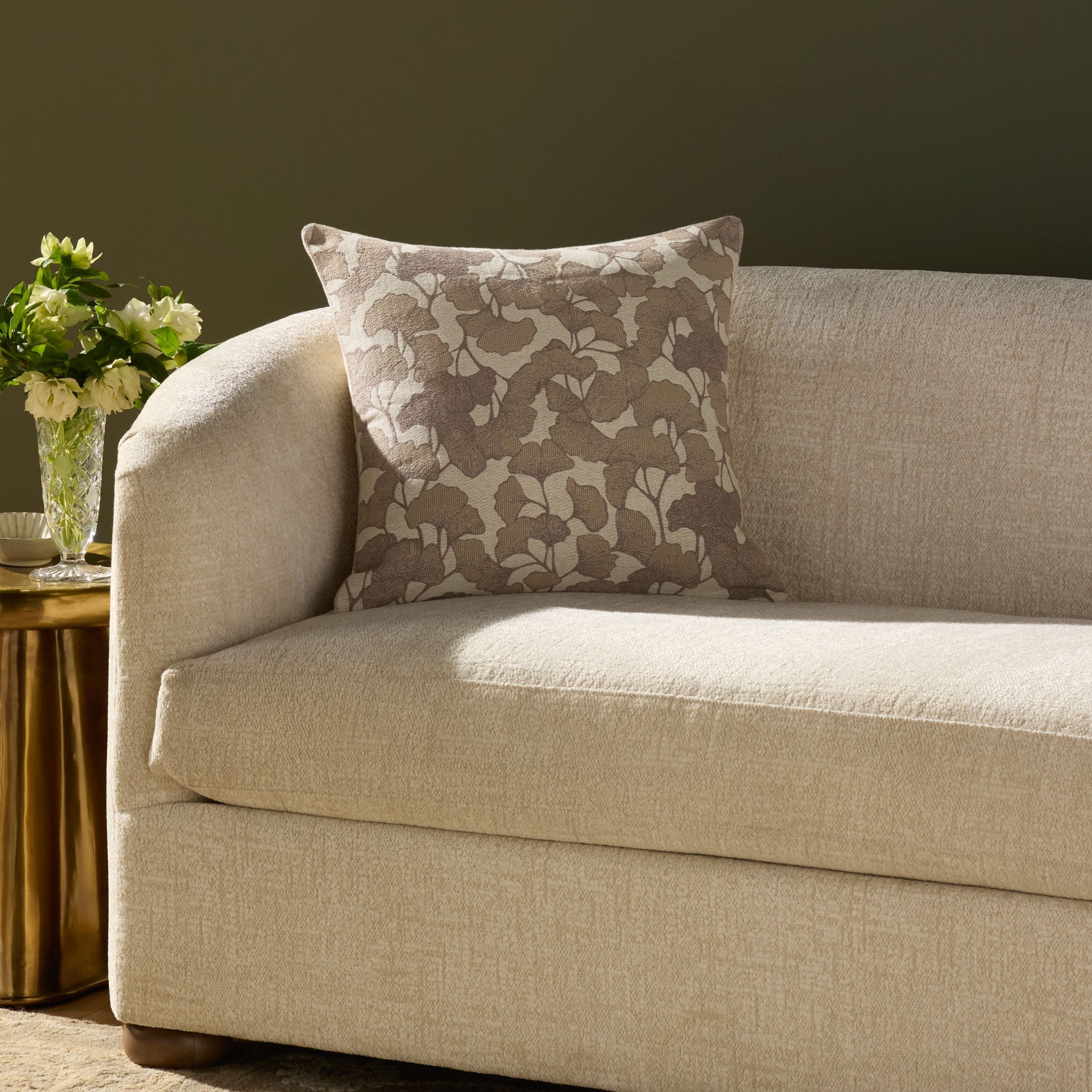 Chris Loves Julia x Loloi Fawn Ivory / Silver 20'' x 20'' Pillow White Cliff Studio Throw Pillows