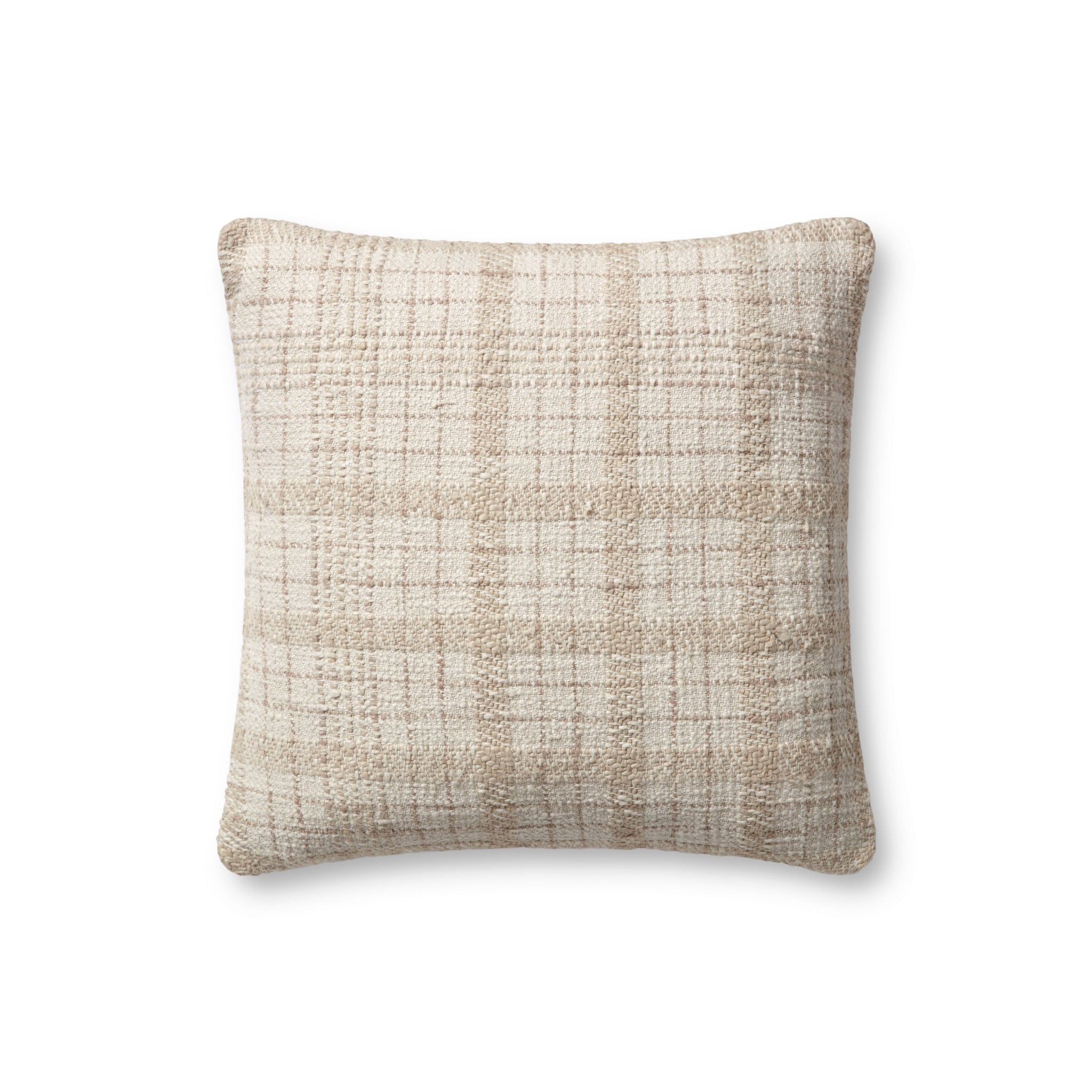 Chris Loves Julia x Loloi Fern Ivory / Beige 18'' x 18'' Cover w/Down Pillow