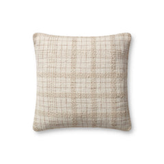 Chris Loves Julia x Loloi Fern Ivory / Beige 18'' x 18'' Cover w/Down Pillow