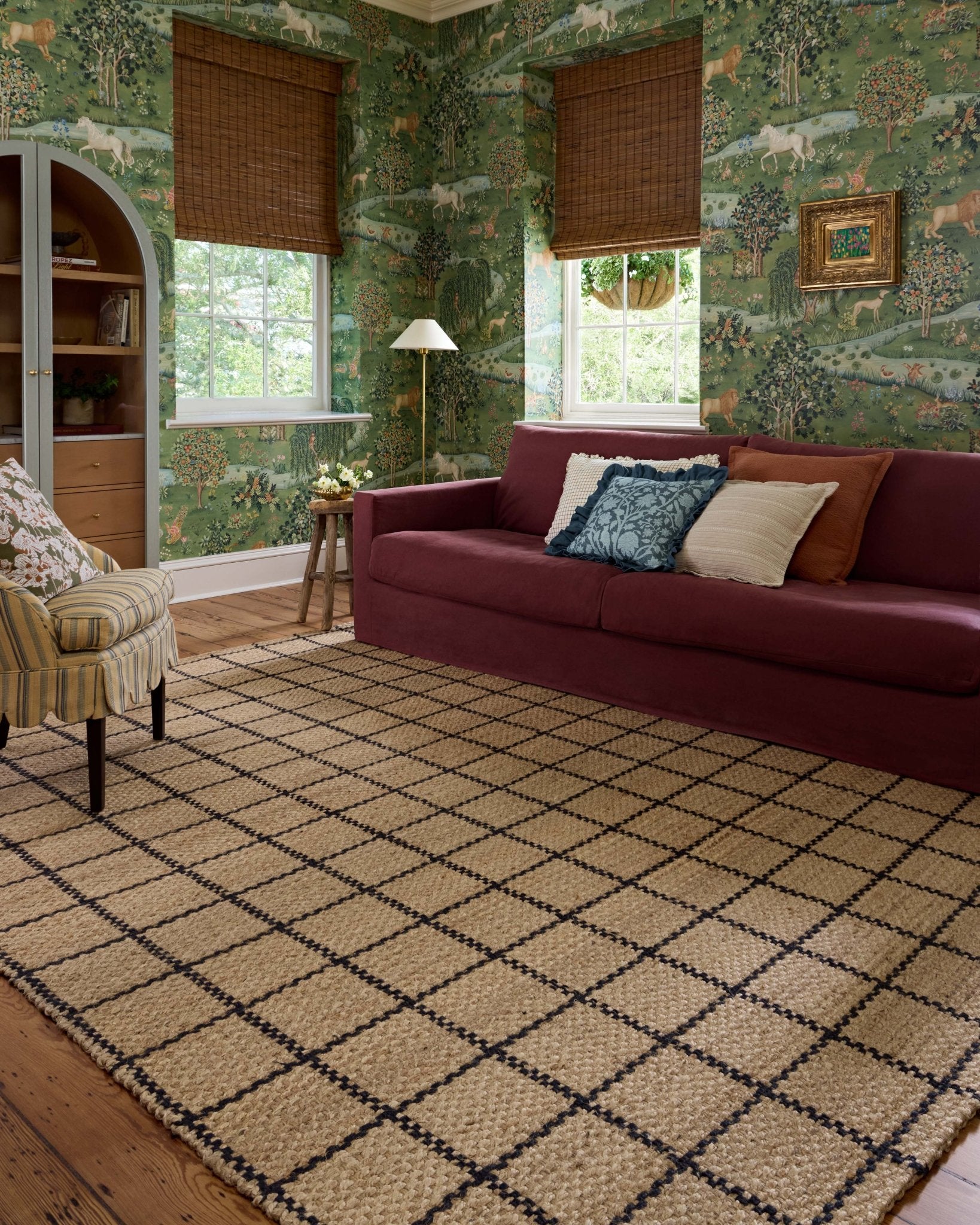 Chris Loves Julia x Loloi Fletcher Natural / Black 18" x 18" Sample Rug White Cliff Studio Area Rugs