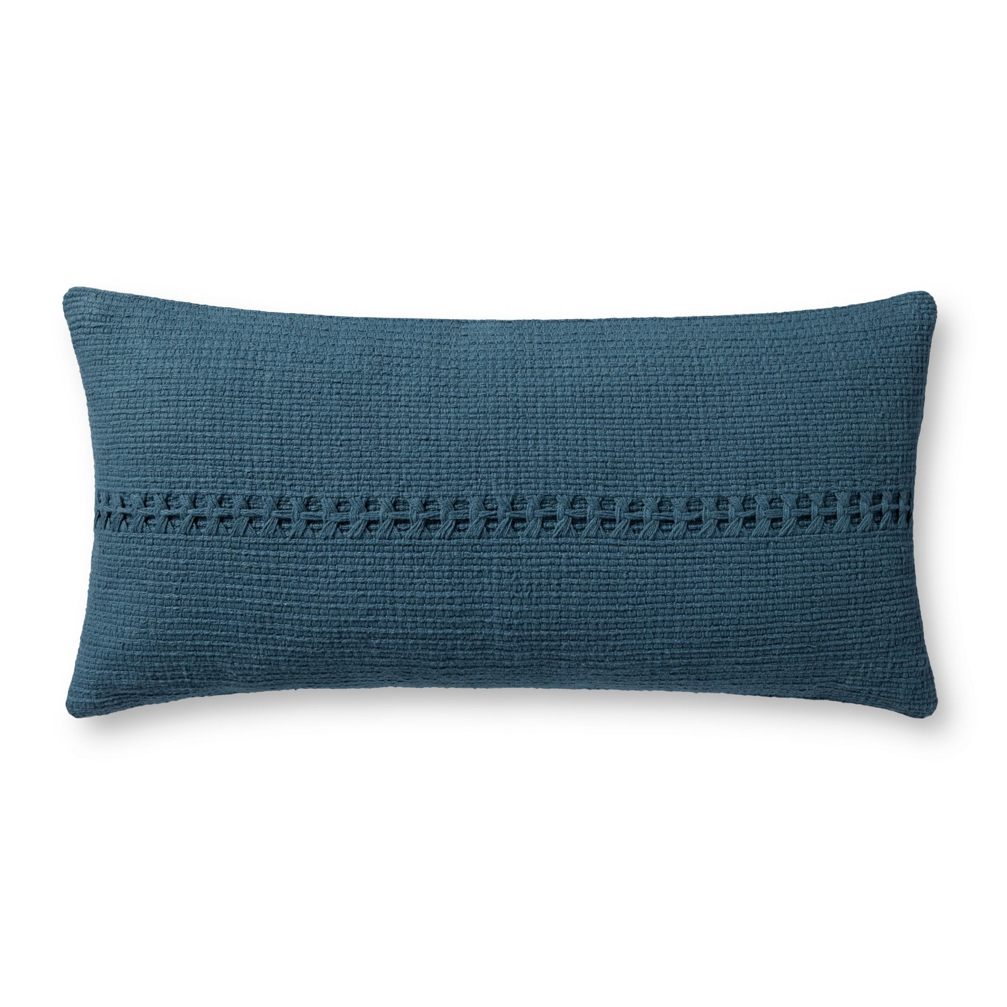 Chris Loves Julia x Loloi Harvey Blue 12'' x 27'' Cover Only White Cliff Studio Throw Pillows