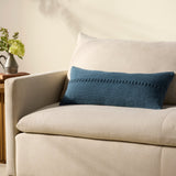 Chris Loves Julia x Loloi Harvey Blue 12'' x 27'' Cover Only White Cliff Studio Throw Pillows