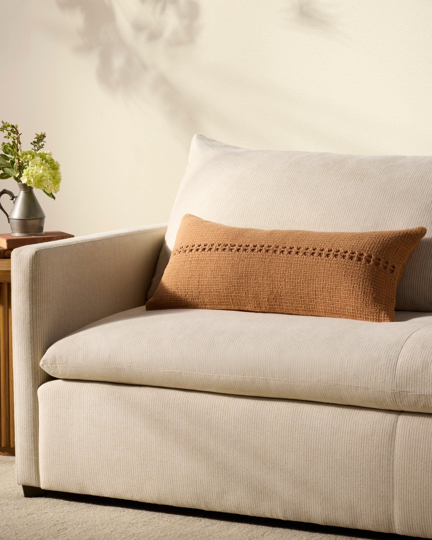 Chris Loves Julia x Loloi Harvey Orange 12'' x 27'' Cover Only White Cliff Studio Throw Pillows