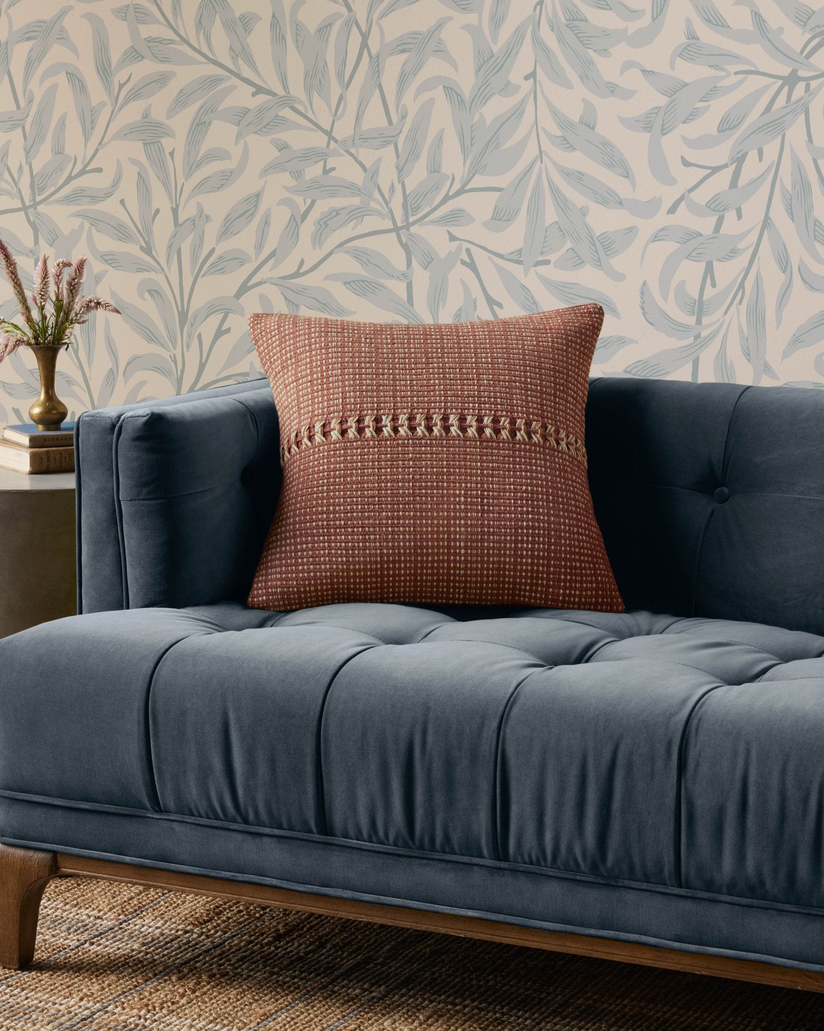 Chris Loves Julia x Loloi Harvey Rust / Multi 18'' x 18'' Cover w/Down Pillow White Cliff Studio Throw Pillows