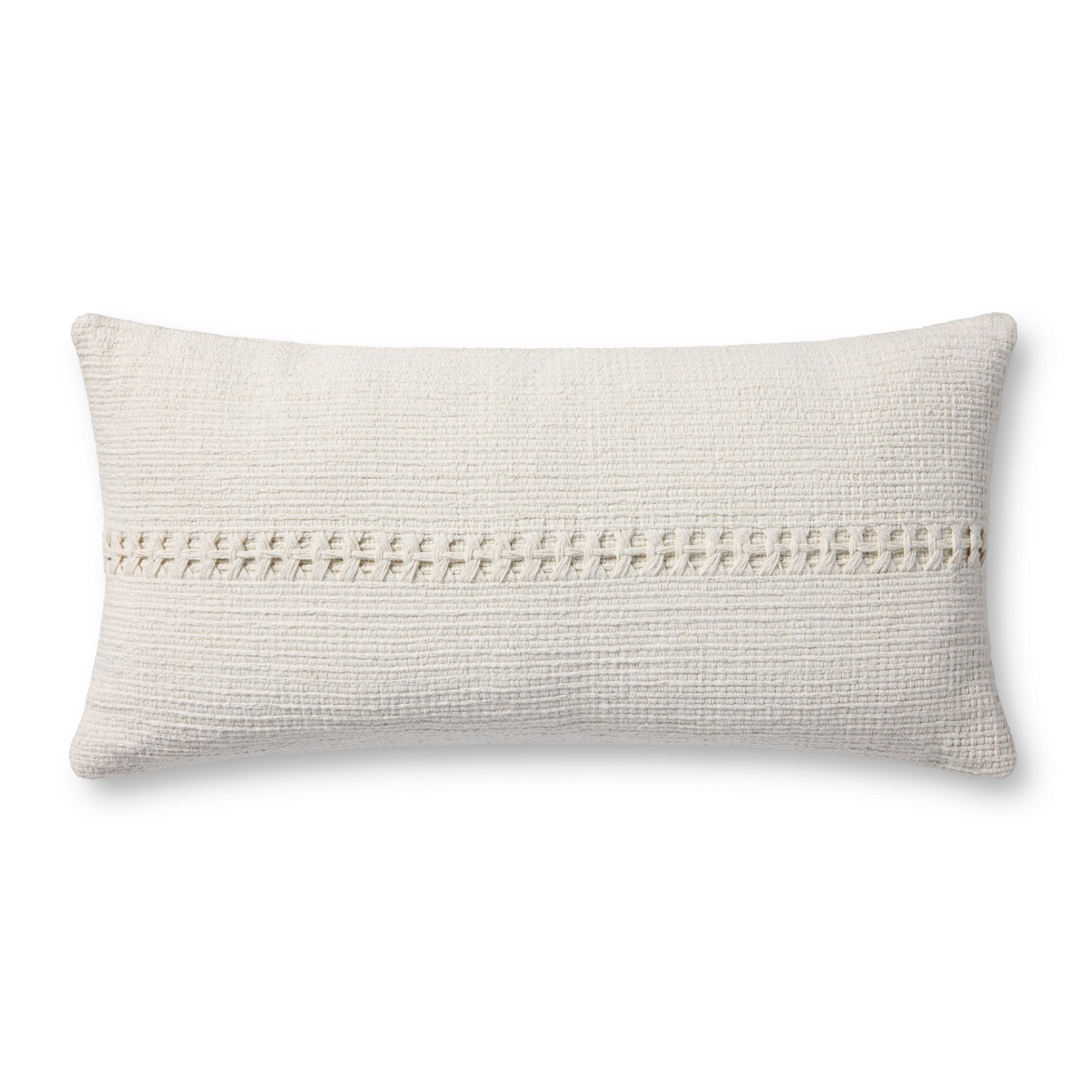 Chris Loves Julia x Loloi Harvey White 12'' x 27'' Cover Only White Cliff Studio Throw Pillows