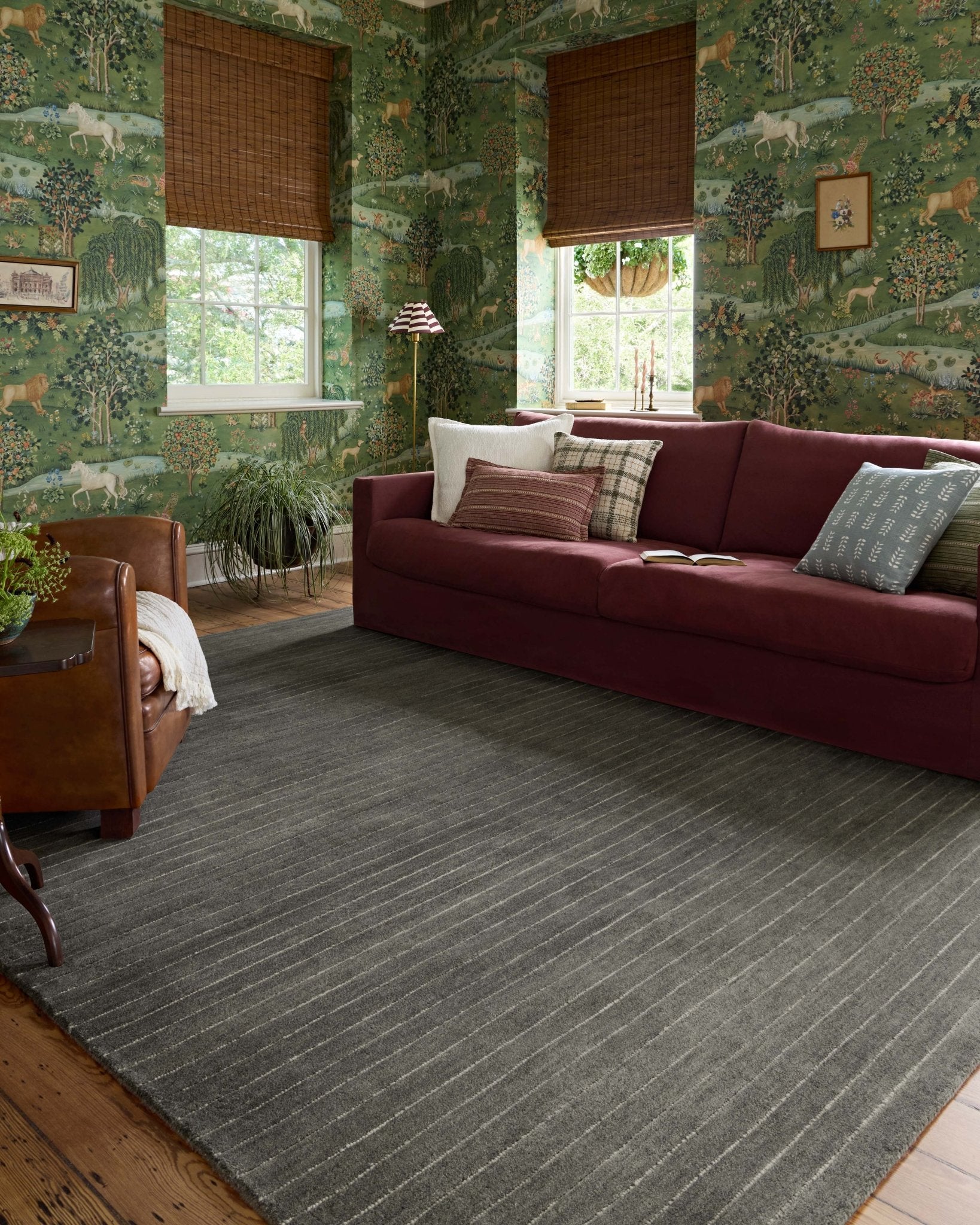 Chris Loves Julia x Loloi Henry Charcoal / Ivory 18" x 18" Sample Rug White Cliff Studio Area Rugs